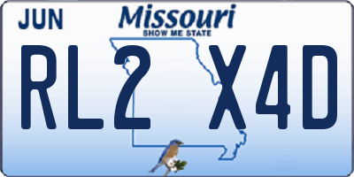 MO license plate RL2X4D