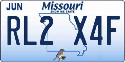 MO license plate RL2X4F