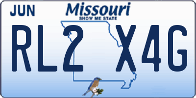 MO license plate RL2X4G