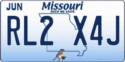 MO license plate RL2X4J