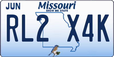 MO license plate RL2X4K
