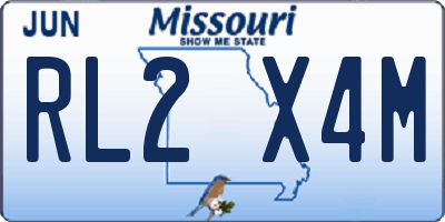 MO license plate RL2X4M