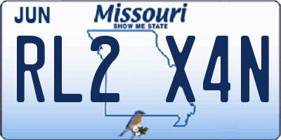 MO license plate RL2X4N