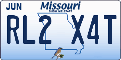 MO license plate RL2X4T