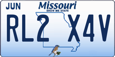 MO license plate RL2X4V