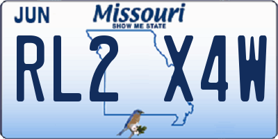 MO license plate RL2X4W