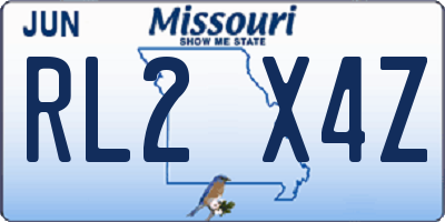 MO license plate RL2X4Z