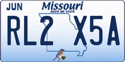 MO license plate RL2X5A