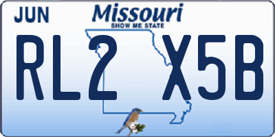 MO license plate RL2X5B