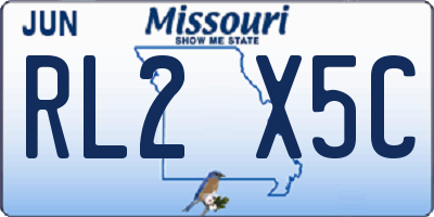 MO license plate RL2X5C
