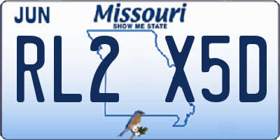 MO license plate RL2X5D
