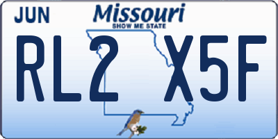 MO license plate RL2X5F