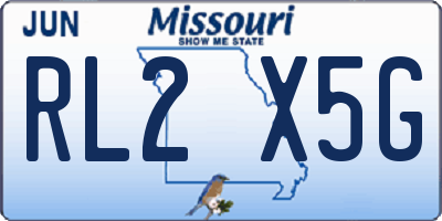 MO license plate RL2X5G