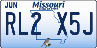MO license plate RL2X5J