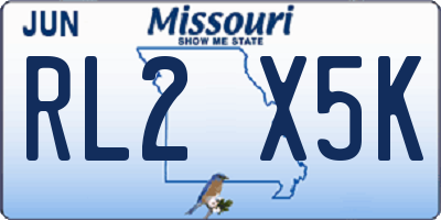 MO license plate RL2X5K