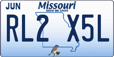 MO license plate RL2X5L