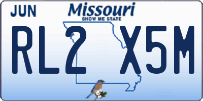 MO license plate RL2X5M