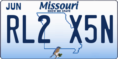 MO license plate RL2X5N
