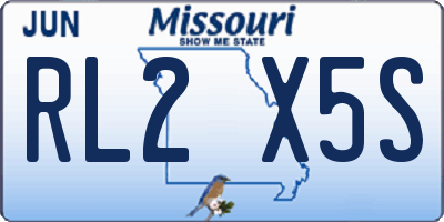 MO license plate RL2X5S