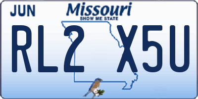MO license plate RL2X5U
