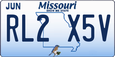 MO license plate RL2X5V