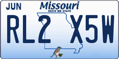 MO license plate RL2X5W