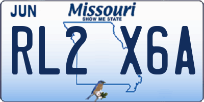MO license plate RL2X6A