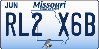 MO license plate RL2X6B