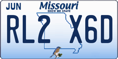 MO license plate RL2X6D