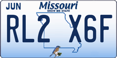 MO license plate RL2X6F
