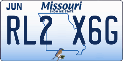 MO license plate RL2X6G