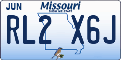 MO license plate RL2X6J
