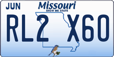 MO license plate RL2X6O