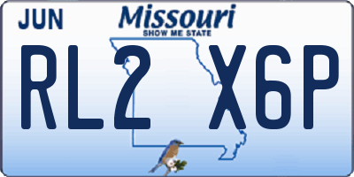 MO license plate RL2X6P
