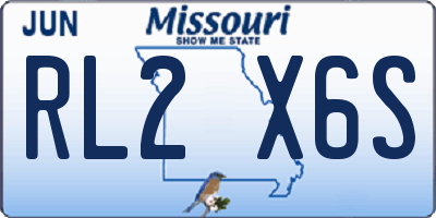MO license plate RL2X6S