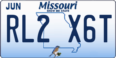 MO license plate RL2X6T