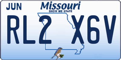 MO license plate RL2X6V
