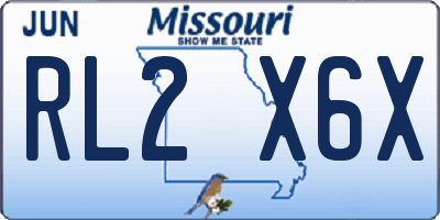 MO license plate RL2X6X