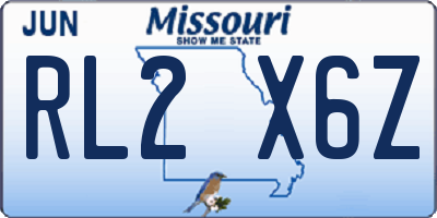 MO license plate RL2X6Z