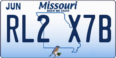 MO license plate RL2X7B