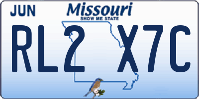 MO license plate RL2X7C