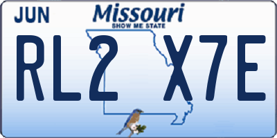 MO license plate RL2X7E