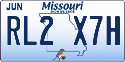 MO license plate RL2X7H
