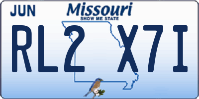 MO license plate RL2X7I