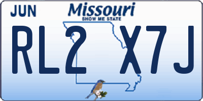 MO license plate RL2X7J