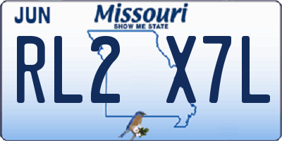 MO license plate RL2X7L
