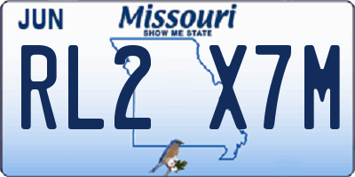 MO license plate RL2X7M