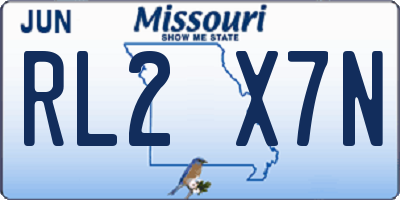 MO license plate RL2X7N