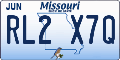 MO license plate RL2X7Q
