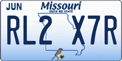 MO license plate RL2X7R